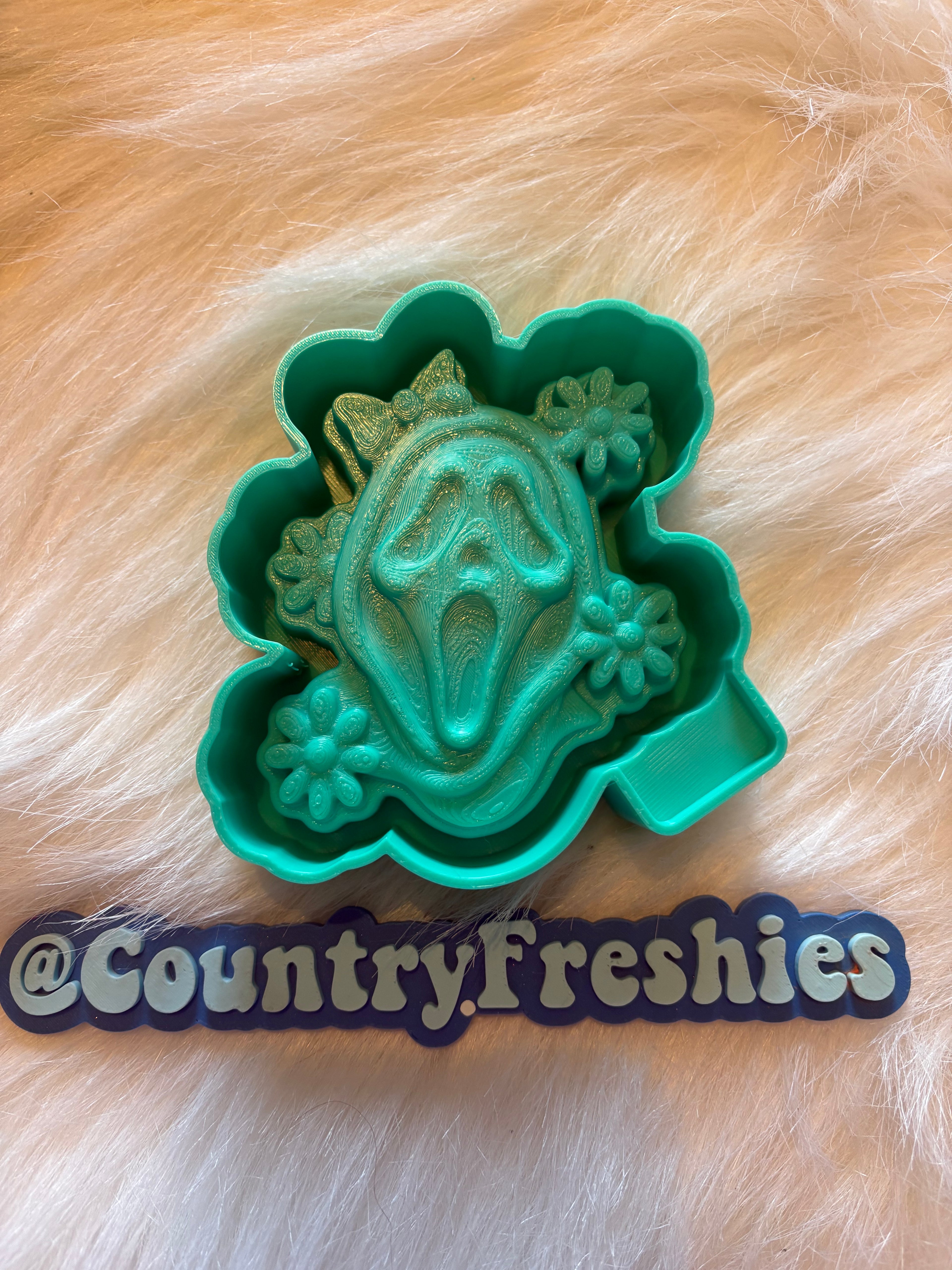 3D Floral Ghost Face